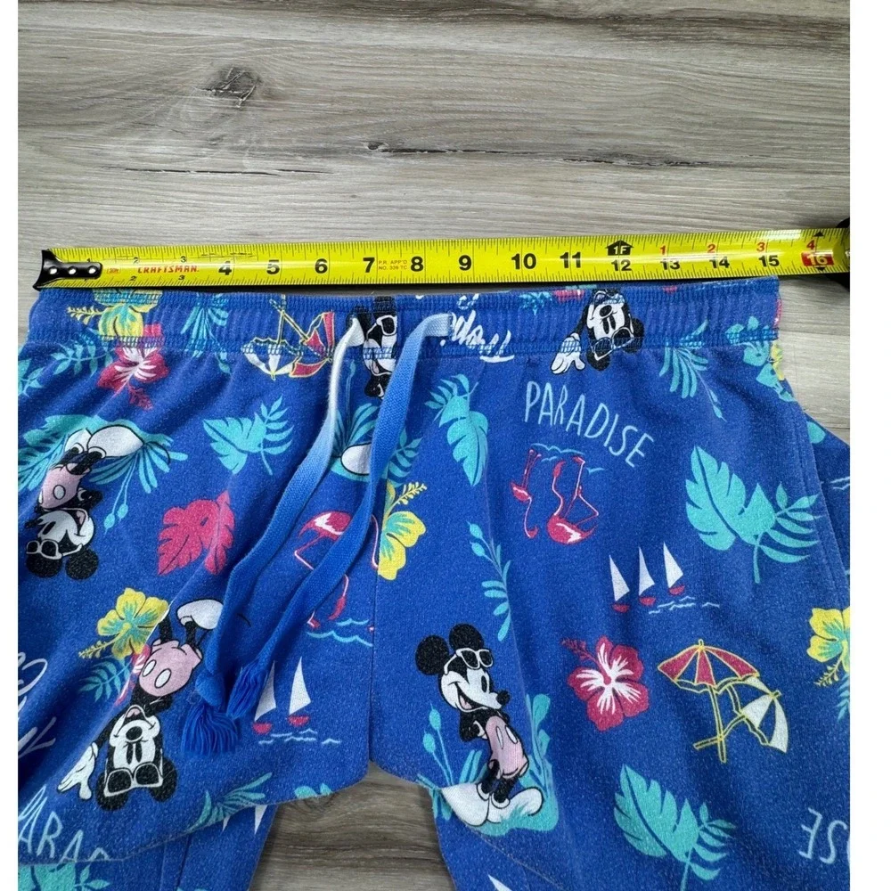 Disney Mickey Mouse Kids‎ Pajama Pants Medium 7-8 Blue Tropical Paradise Jogger